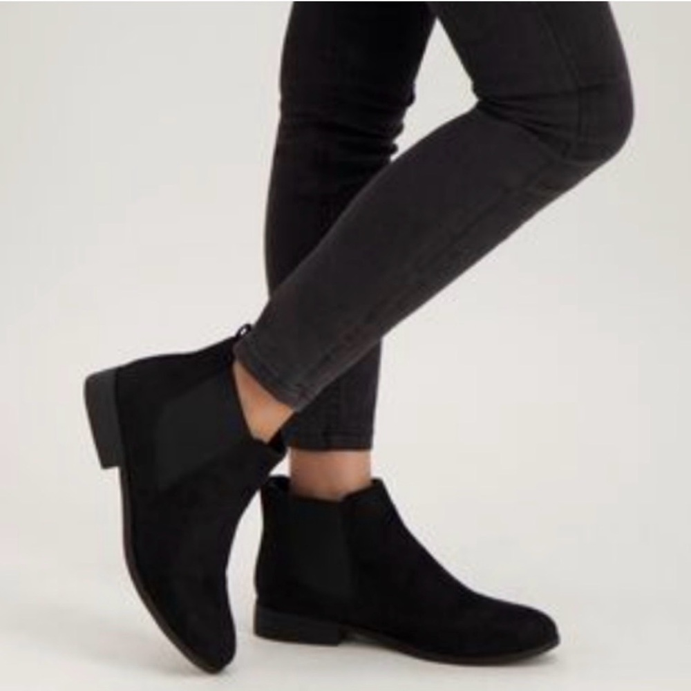 Primark Faux Suede Black Ankle Boots